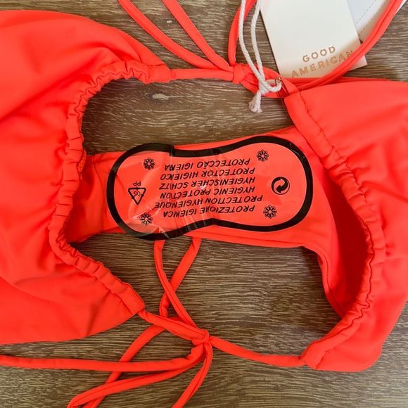 Good American Tiny Ties Bikini Bottom Hot Coral Size 2 - Picture 9 of 13